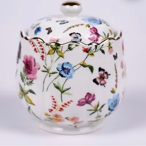 Grace Teaware Butterfly Garden Fine Porcelain Sugar bowl